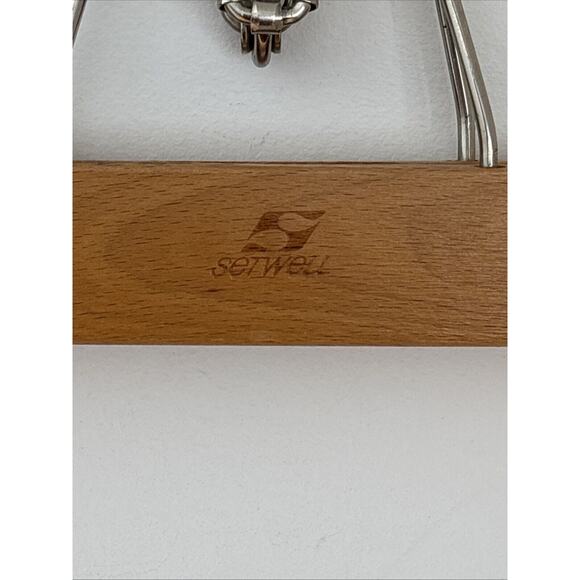 Setwell Hangers Lot Of 3 Vintage Wood Suit Pants Made In USA Strong Classic - Picture 12 of 16